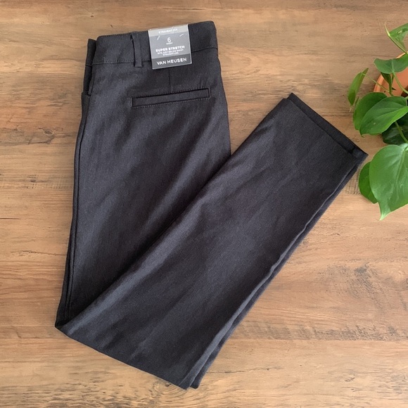 Van Heusen Straight Leg Super Stretch Pants - Heather Charcoal - Picture 2 of 3